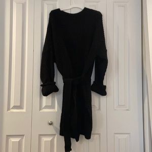 PrettyLittleThing black oversized sweater dress